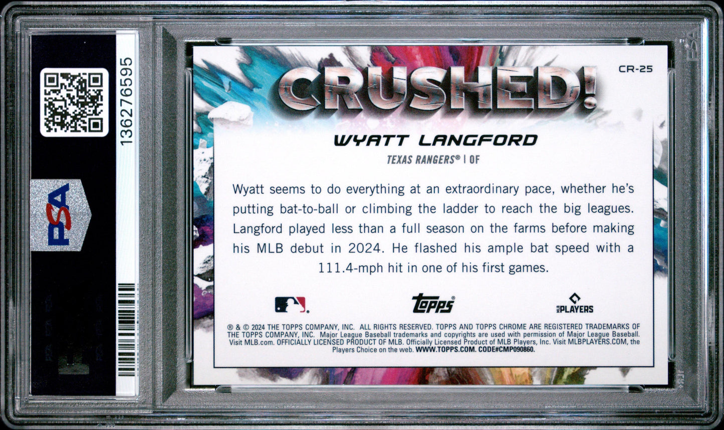 2024 Topps Chrome Update Crushed #CR25 Wyatt Langford PSA 9