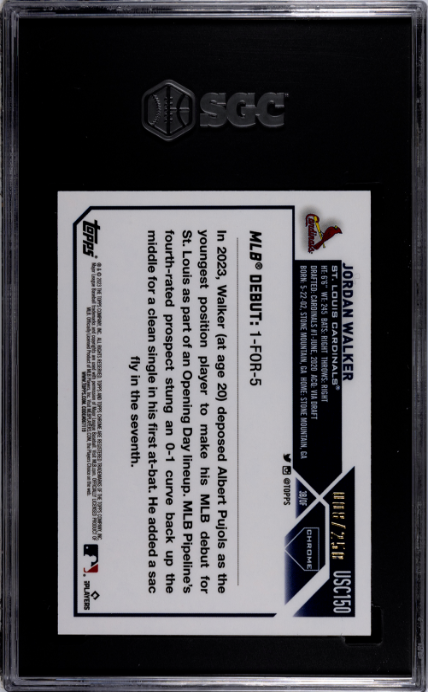 2023 Topps Chrome Update Purple /250 #USC150 Jordan Walker SGC 10