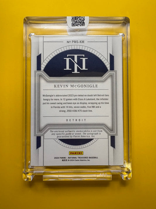2024 National Treasures Auto Patch Nike Swoosh #/5 #PMS-KM Kevin McGonigle Auto