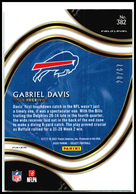 2020 Panini Select Dragon Scale Prizm #382 Gabriel Davis Rookie Bills
