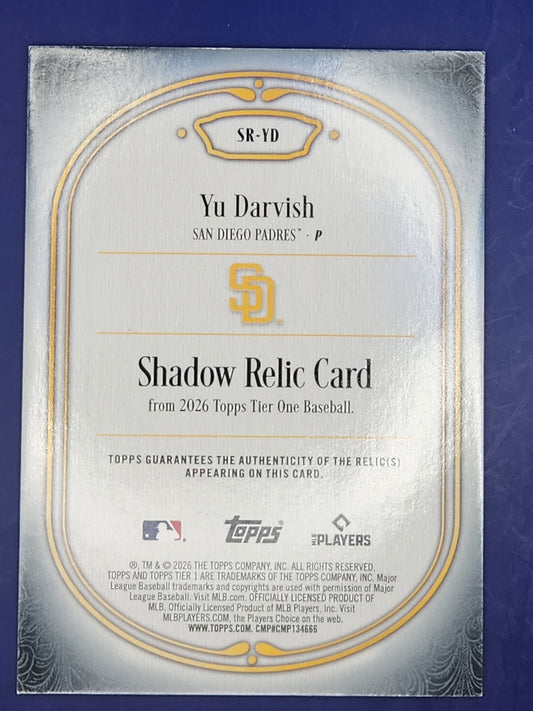 2026 Topps Tier One Shadow Relic #/99 #SR-YD Yu Darvish Padres
