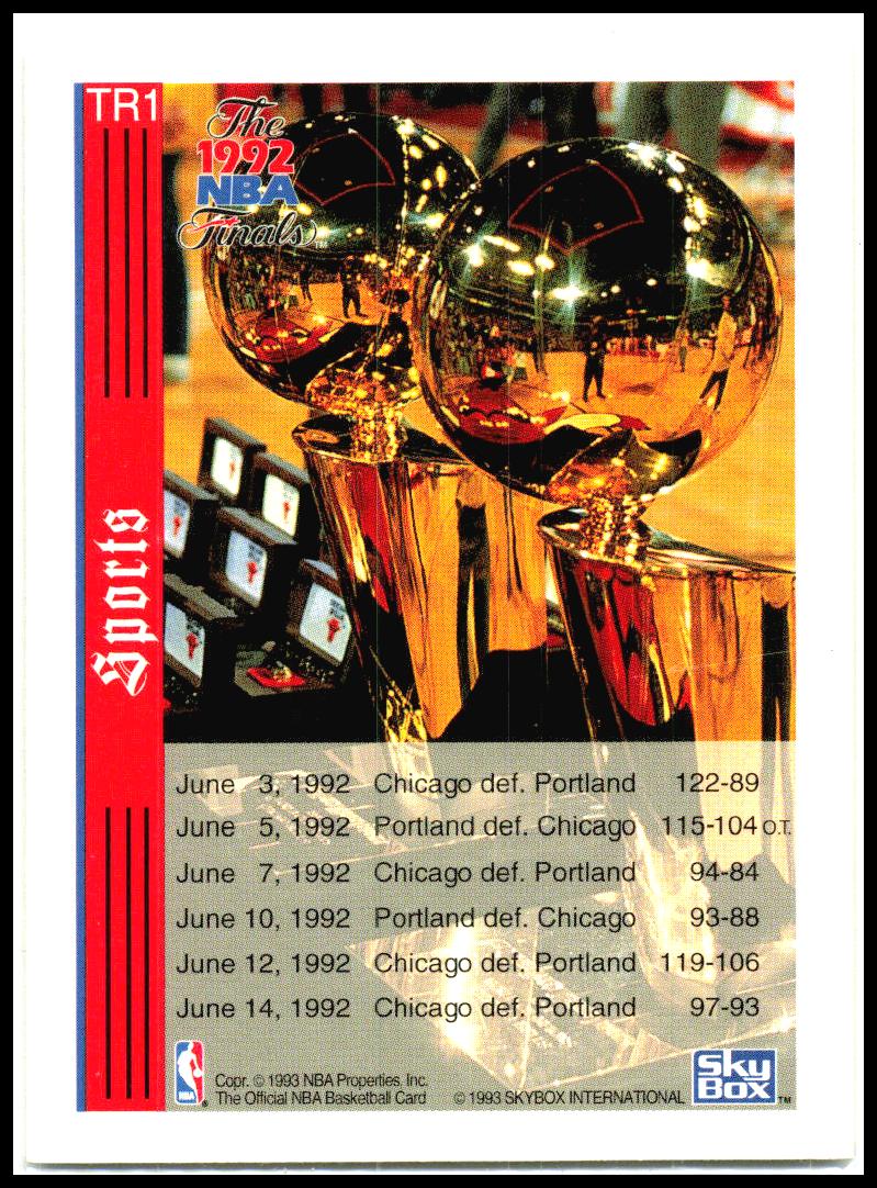 1992-93 Hoops #TR1 NBA Championship Series