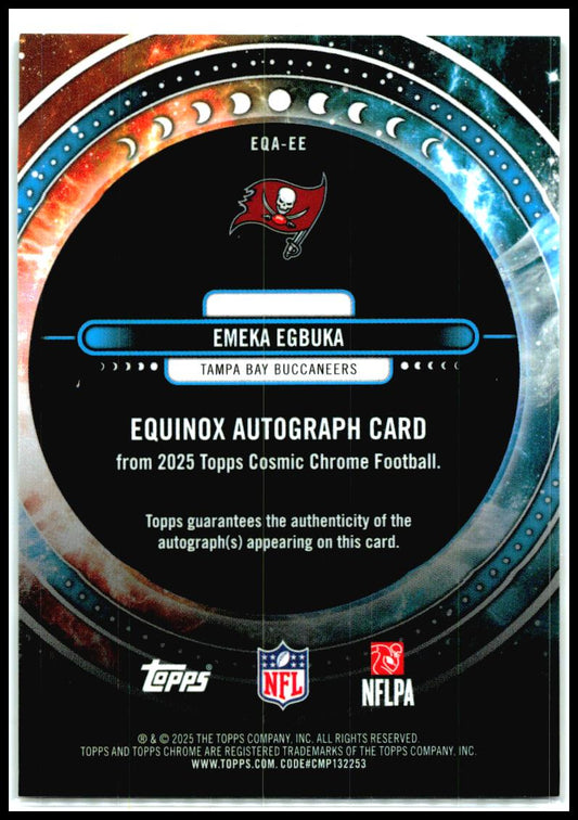 2025 Topps Chrome Cosmic Auto Blue Moon Refractor /99 #EQA-EE Emeka Egbuka AU