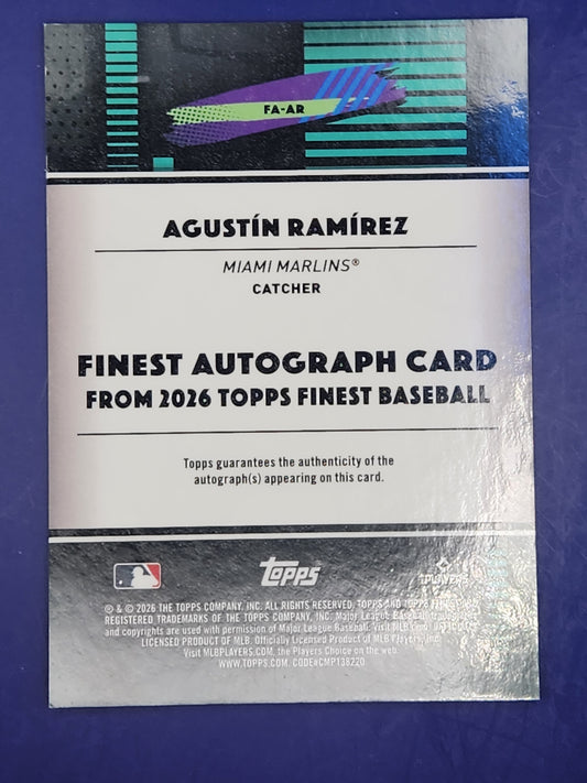 2026 Topps Finest Auto #FA-AR Agustín Ramírez