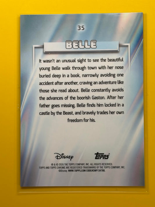 2026 Topps Chrome Disney Blue Wave Refractor /150 #35 Belle