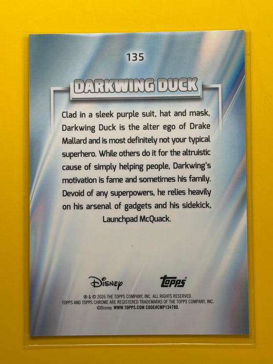2026 Topps Chrome Disney Green Refractor /99 #135 Darkwing Duck