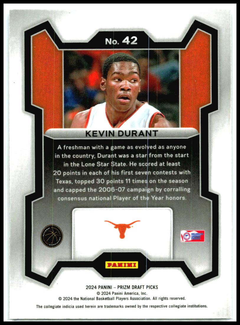 2024 Panini Prizm Draft Picks #42 Kevin Durant Texas Longhorns
