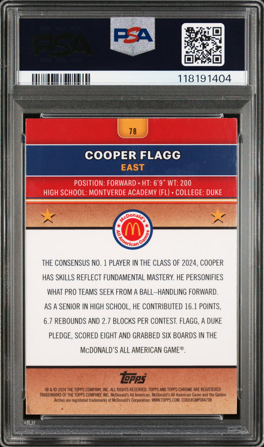 2024 Topps Chrome Mcdonald'S All American #78 Cooper Flagg