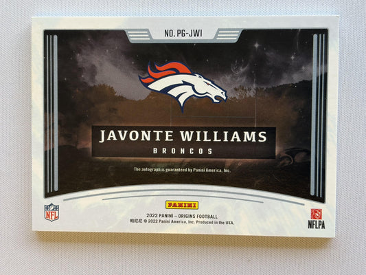 2022 Origins Proving Ground Sign #/10 #PG-JWI Javonte Williams Auto Broncos