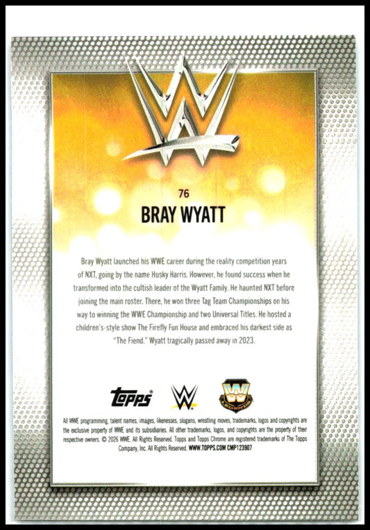 2026 Topps Chrome WWE Blue RayWave Refractor #76 Bray Wyatt #/150