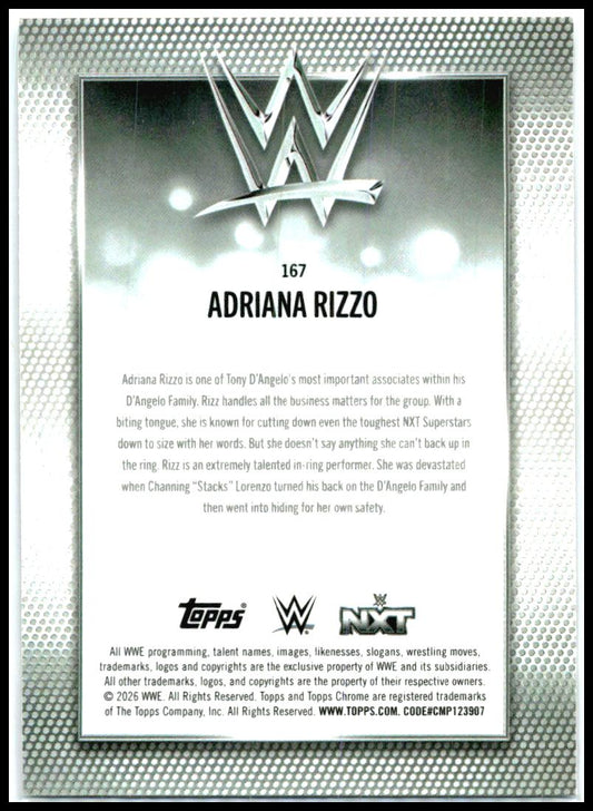 2026 Topps Chrome WWE Purple Mini-Diamonds Refractor #167 Adriana Rizzo #/75
