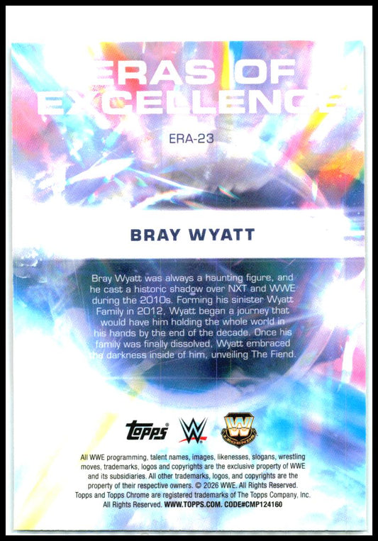 2026 Topps Chrome WWE Eras of Excellence Aqua Refractor #ERA-23 Bray Wyatt #/199