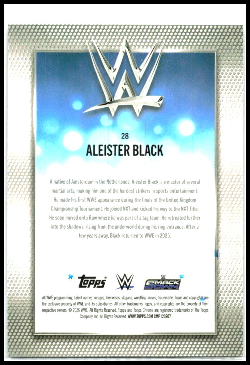 2026 Topps Chrome WWE Magenta Refractor #28 Aleister Black #/399