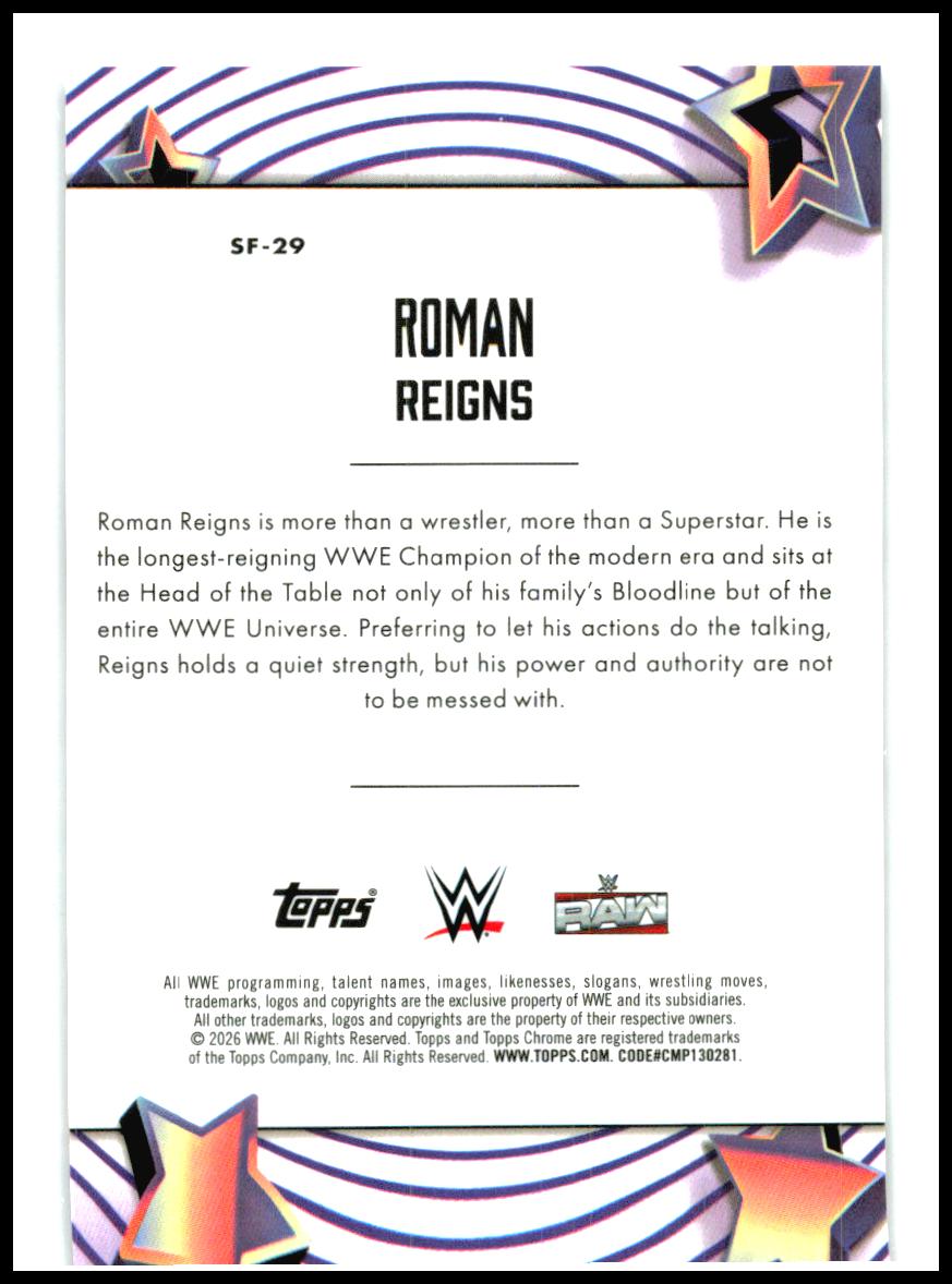 2026 Topps Chrome Cosmic WWE StarFractor #SF-29 Roman Reigns