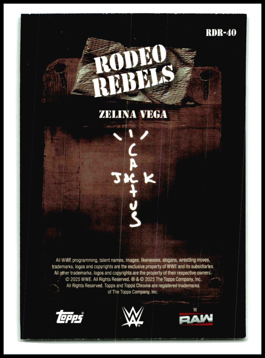 2025 Topps Chrome WWE x Cactus Jack Rodeo Rebels Green #RDR-40 Zelina Vega #/99