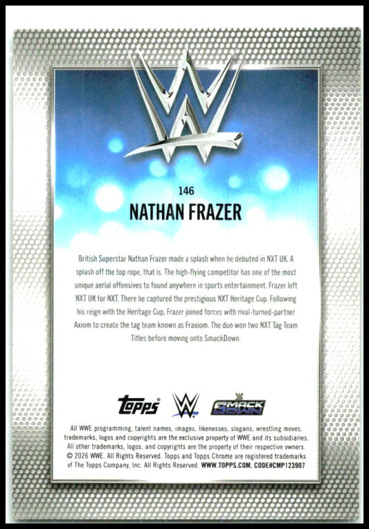 2026 Topps Chrome WWE Gold RayWave Refractor #146 Nathan Frazer #/50