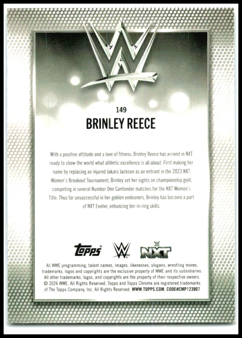 2026 Topps Chrome WWE Blue Refractor #149 Brinley Reece #/150