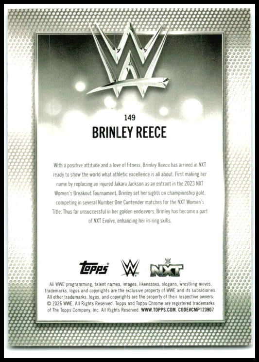 2026 Topps Chrome WWE Blue Refractor #149 Brinley Reece #/150