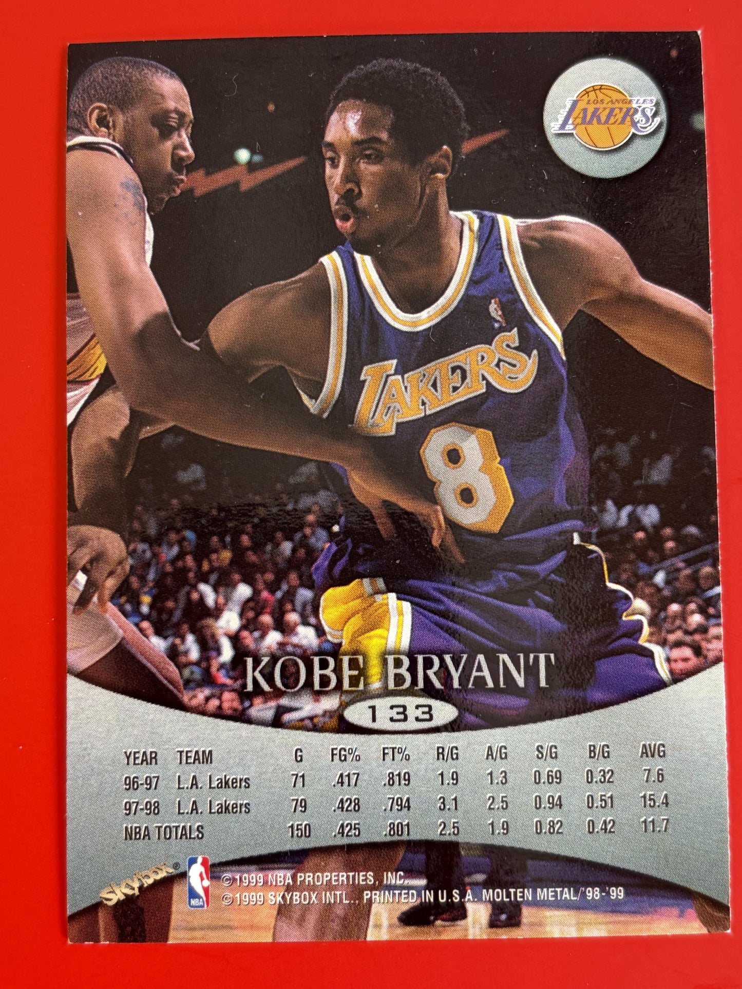 1998-99 SkyBox Molten Metal #133 Kobe Bryant Los Angeles Lakers