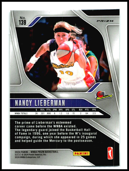 2024 Panini Prizm WNBA Ice Prizms #139 Nancy Lieberman Phoenix Mercury