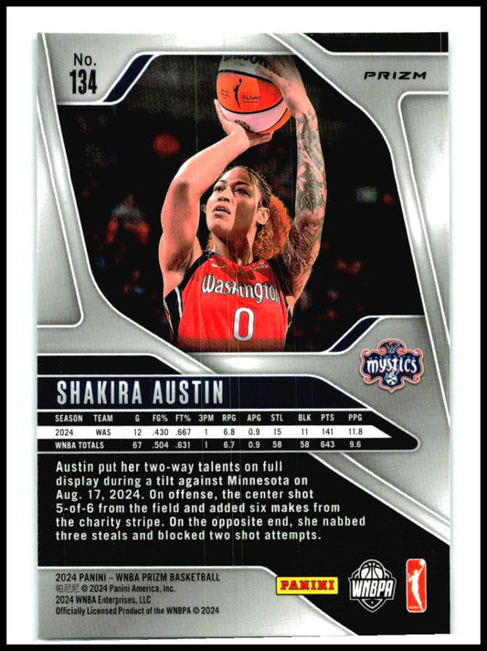 2024 Panini Prizm WNBA Ice Prizms #134 Shakira Austin Washington Mystics