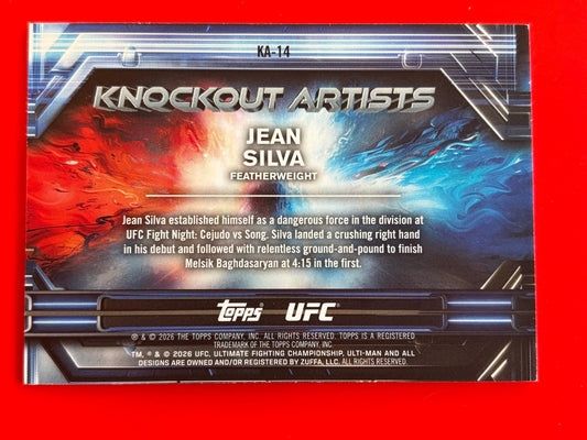 2026 Topps Knockout UFC Knockout Artists Blue #KA-14 Jean Silva #/50