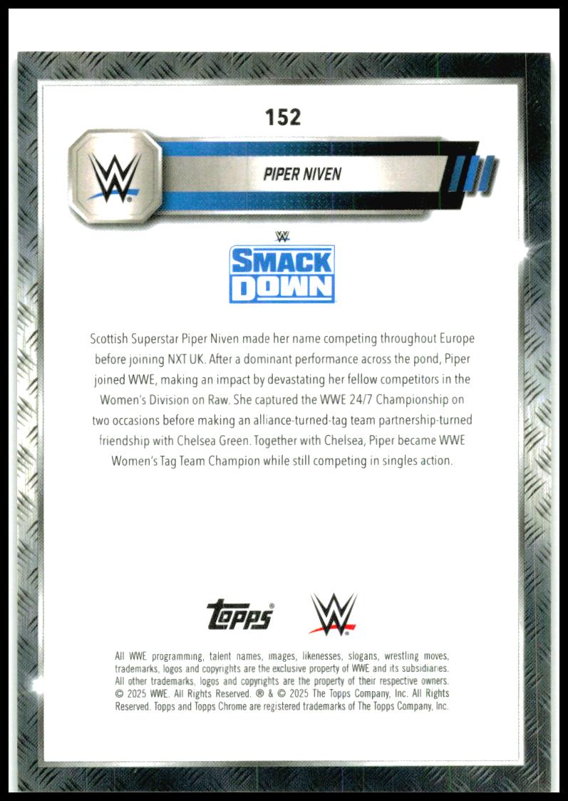 2025 Topps Chrome WWE Gold Refractor #152 Piper Niven #/50