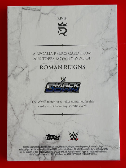 2025 Topps Royalty WWE Regalia Relics Blue #/25 #RR-18 Roman Reigns