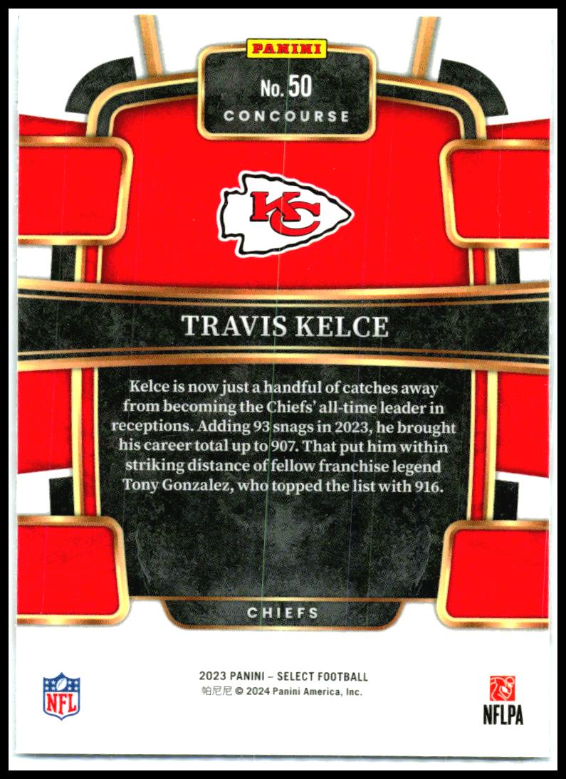 2023 Panini Select #50 Travis Kelce Kansas City Chiefs