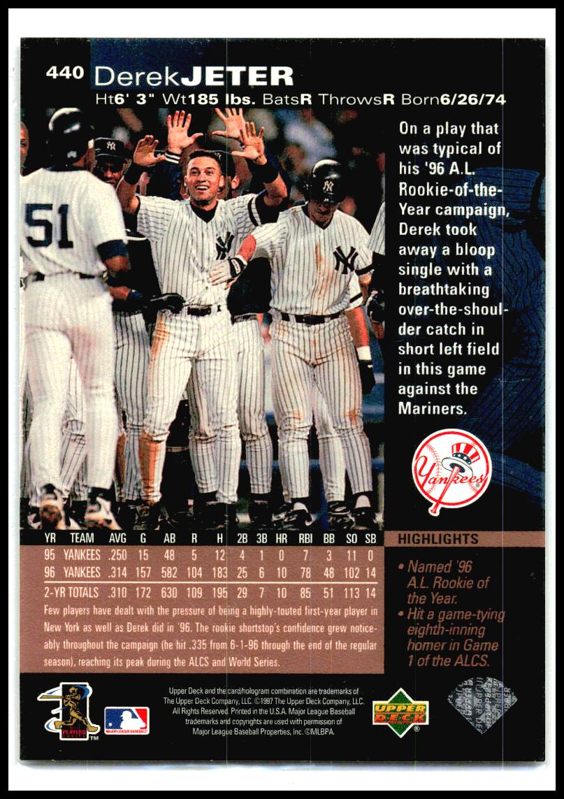 1997 Upper Deck #440 Derek Jeter New York Yankees