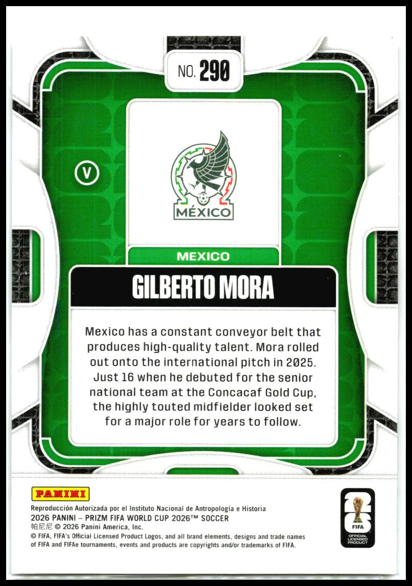 2026 Panini Prizm FIFA World Cup Image Variation #290 Gilberto Mora RC Mexico