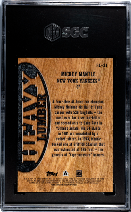 2024 Topps Heavy Lumber #HL-21 Mickey Mantle