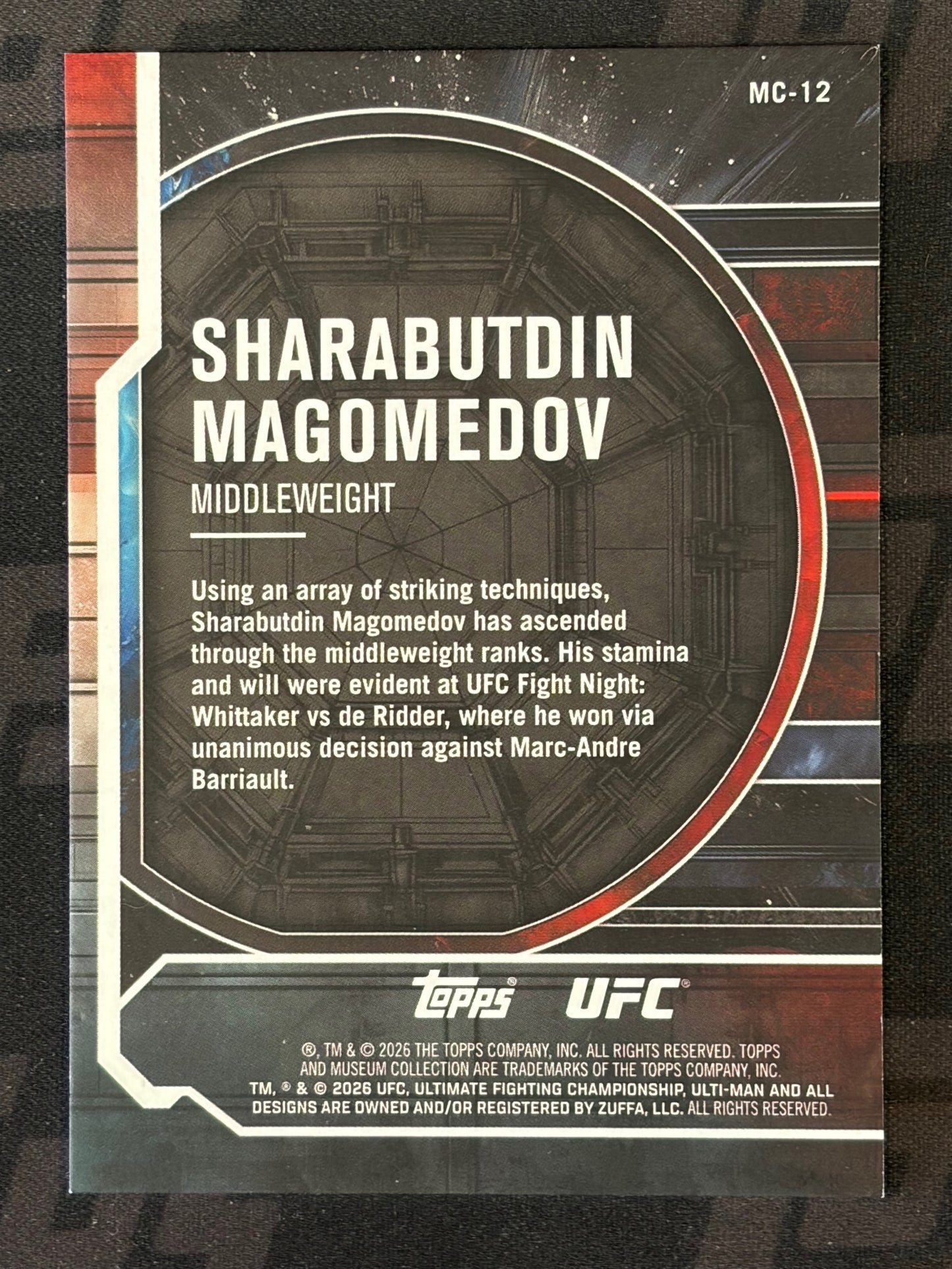 2026 Topps Knockout UFC Museum Collection #MC-12 Sharabutdin Magomedov