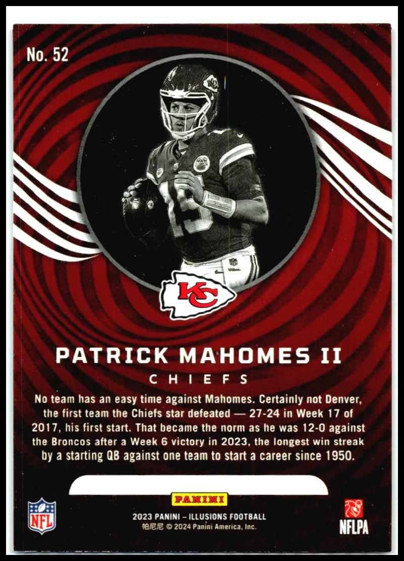 2023 Panini Illusions #52 Patrick Mahomes II Kansas City Chiefs