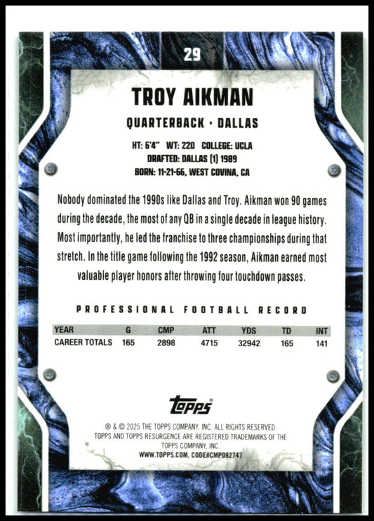 2024 Topps Resurgence Prism #29 Troy Aikman Dallas Cowboys