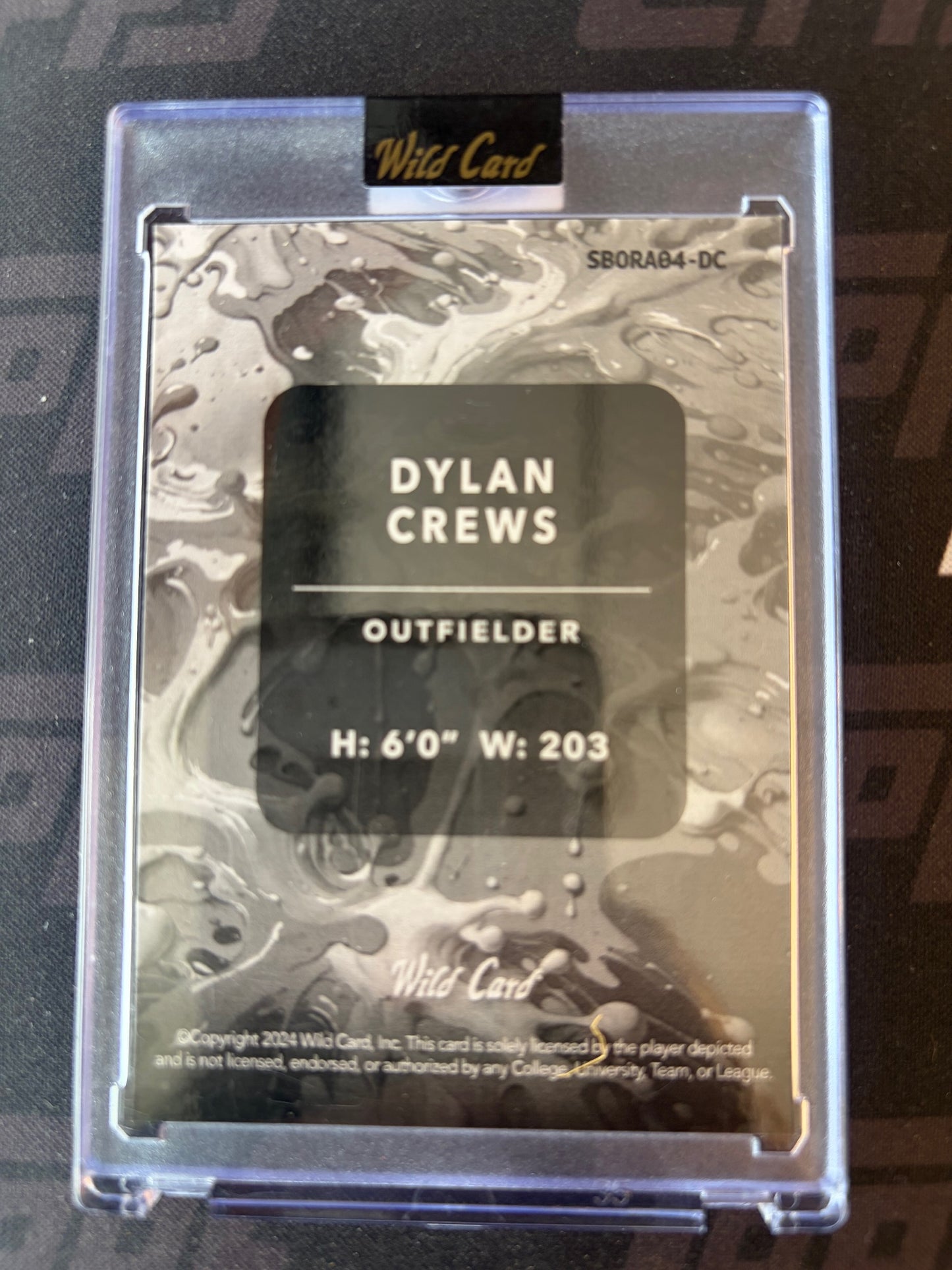 2024 Wild Card Splat Red Foil /3 #SB0RA84-DC Dylan Crews Washinton