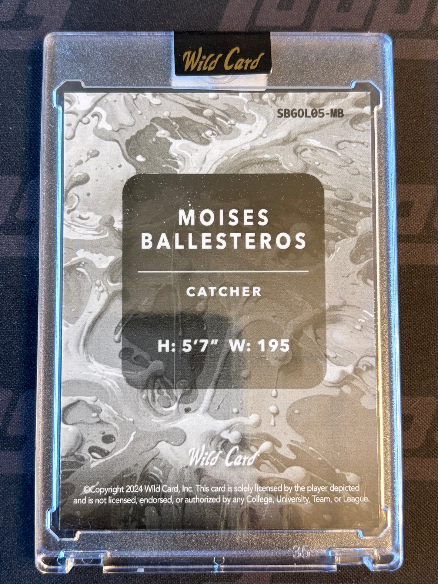 2024 Wild Card Splat - Kaleidoscope Gold #SBGOL05-MB Moises Ballesteros #/1