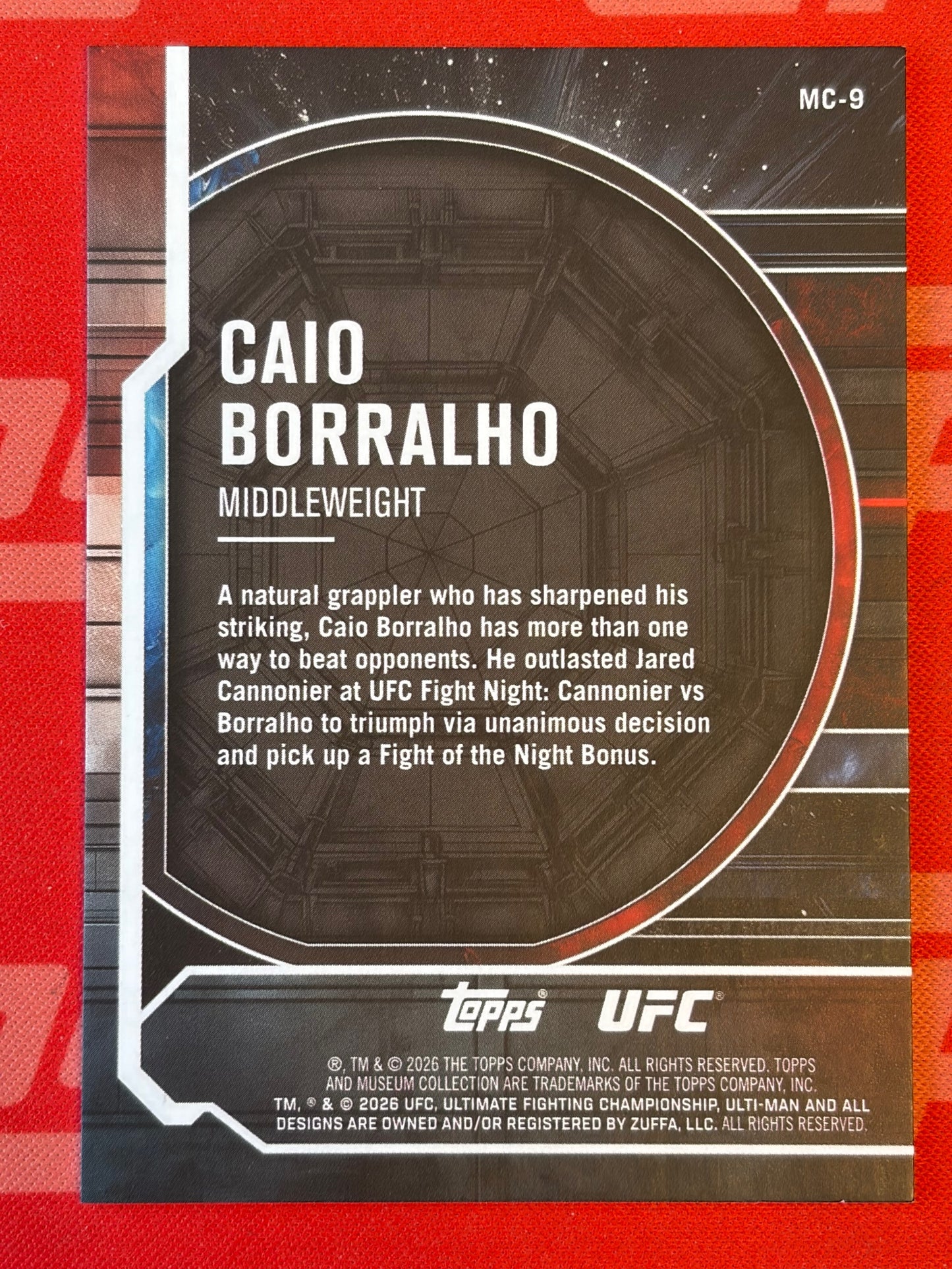 2026 Topps Knockout UFC Museum Collection Blue #MC-9 Caio Borralho #/50