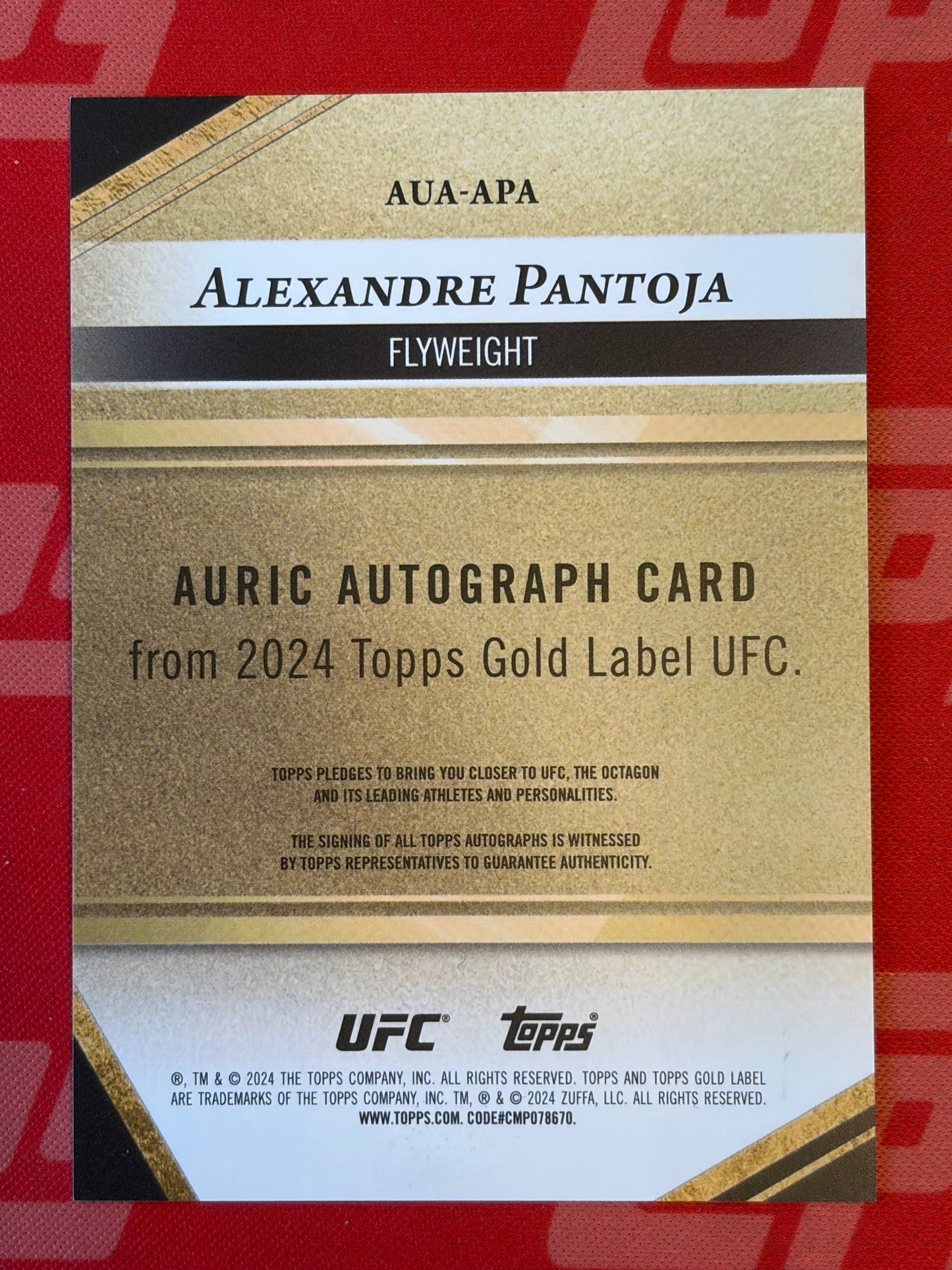 2024 Topps Gold Label UFC Auric Autographs #AUA-APA Alexandre Pantoja AU #/149