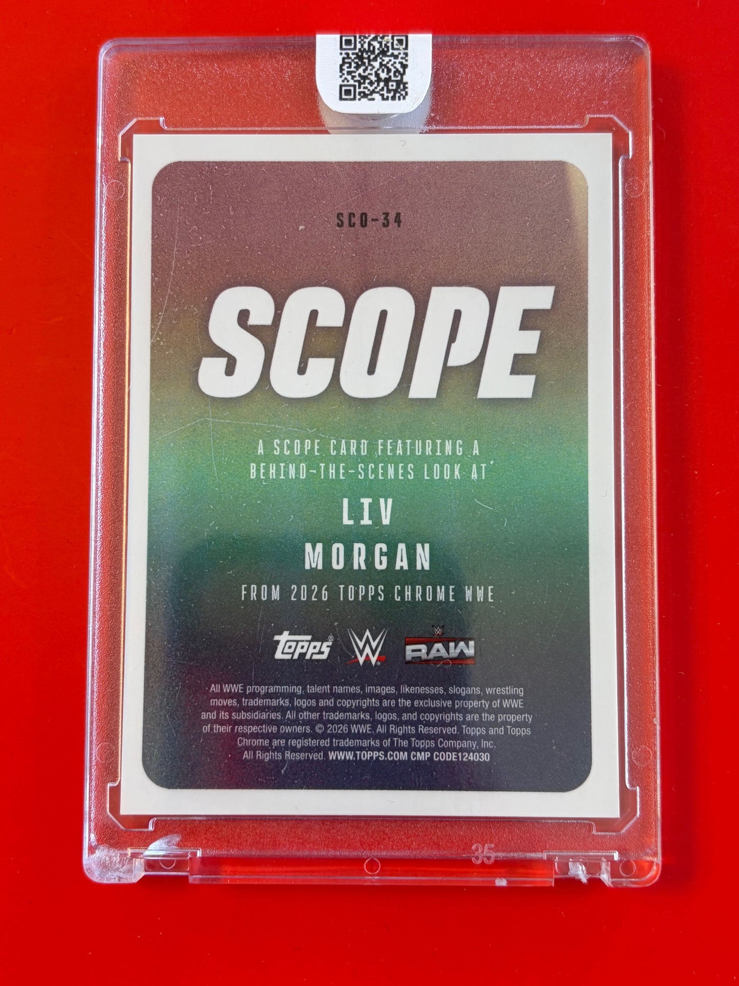 2026 Topps Chrome WWE Scope Purple Geometric Refractor #SCO-34 Liv Morgan #/10