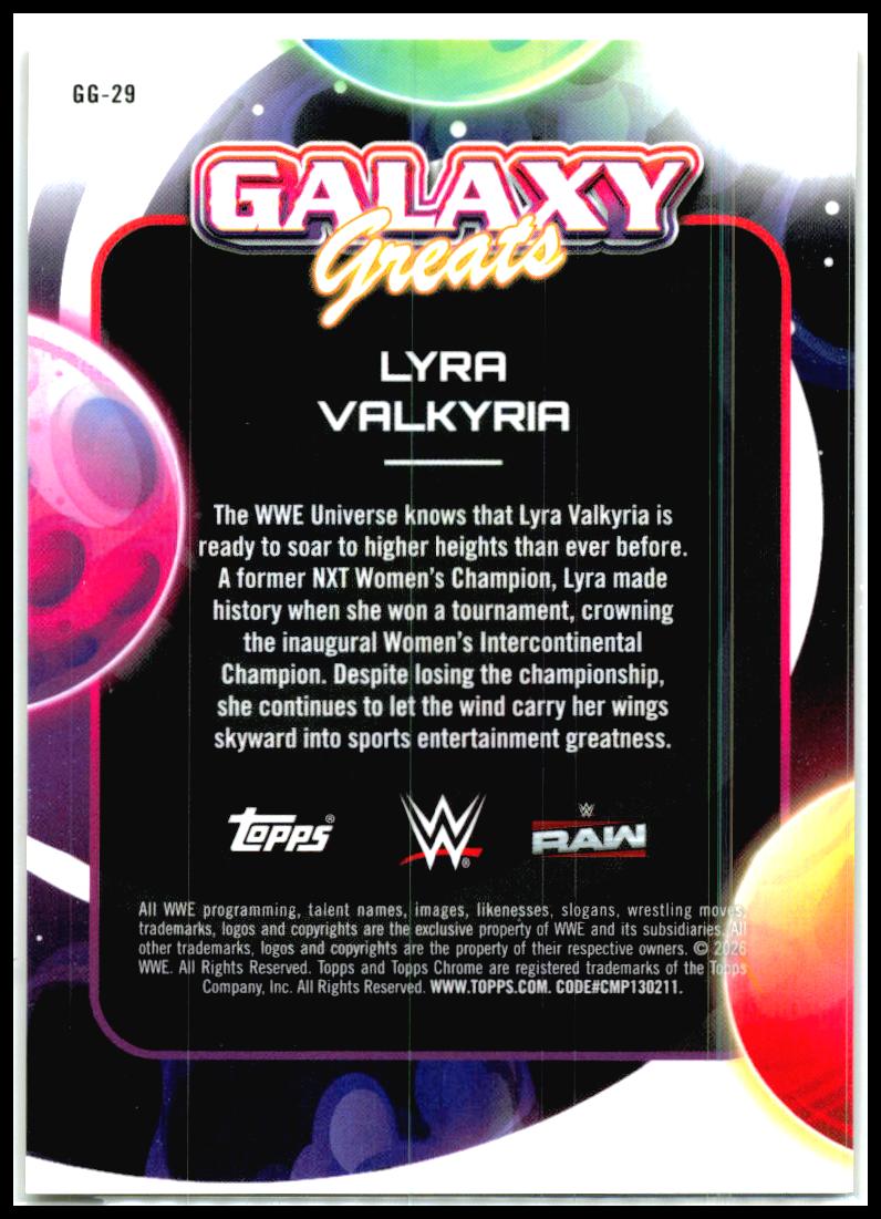2026 Topps Cosmic WWE Galaxy Greats Gold Refractor /50 #GG-29 Lyra Valkyria