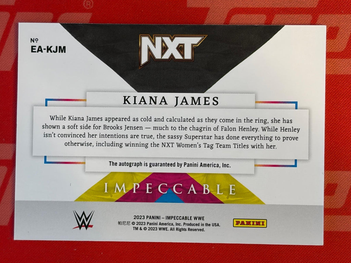 2023 Panini Impeccable WWE Extravagance Auto #/75 #EA-KJM Kiana James AU