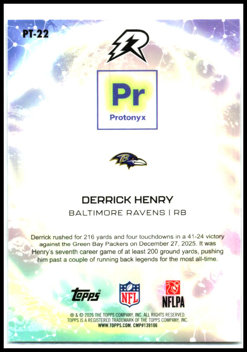 2025 Topps Resurgence Protonyx #PT-22 Derrick Henry Baltimore Ravens