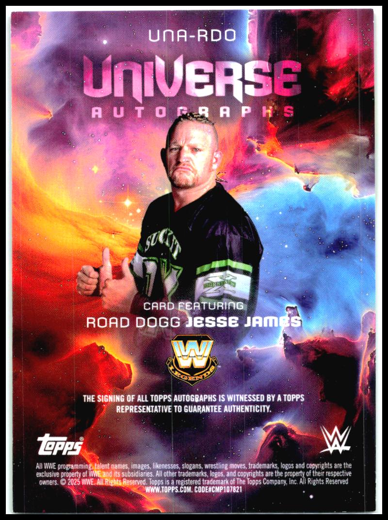 2025 Topps Universe WWE Auto Green #/99 #UNA-RDO Road Dogg Jesse James AU