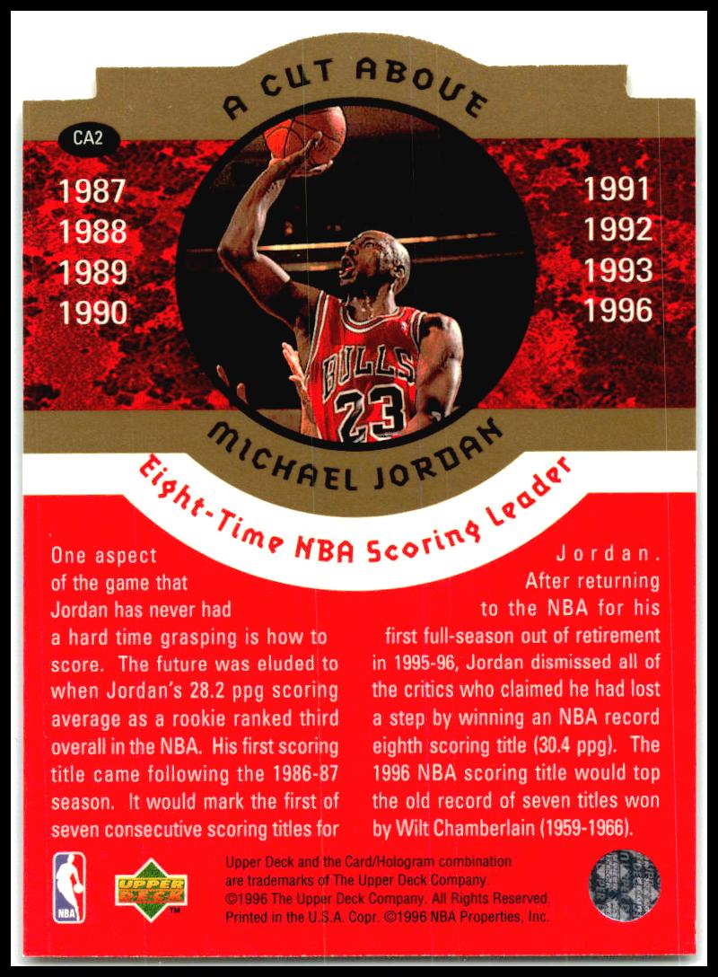 1996-97 Collector's Choice A Cut Above: The Jordan Years #CA2 Michael Jordan