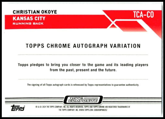 2023 Topps Composite Topps Chrome Auto #TCA-CO Christian Okoye AU