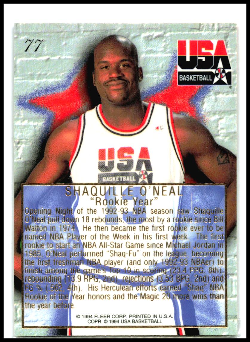 1994 Flair USA #77 Shaquille O'Neal USA