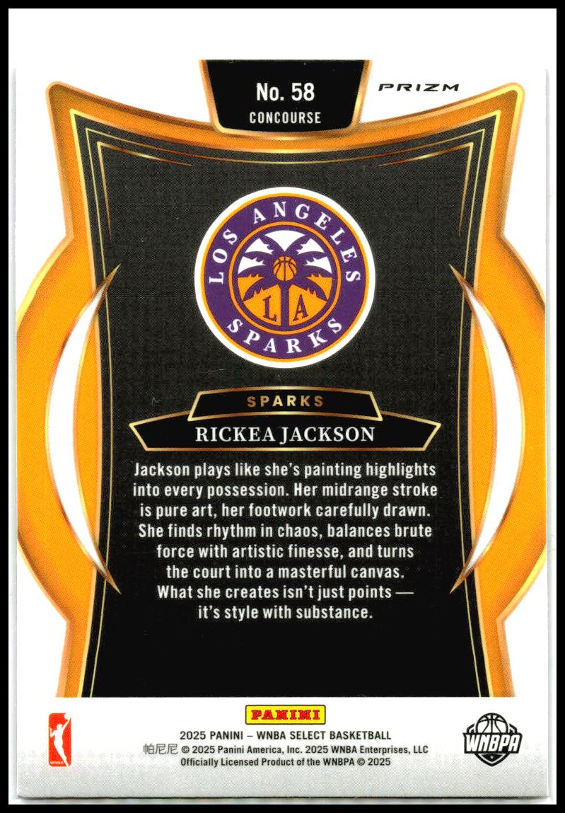 2024 Panini Select WNBA Prizms Pink Ice #58 Rickea Jackson Los Angeles Sparks