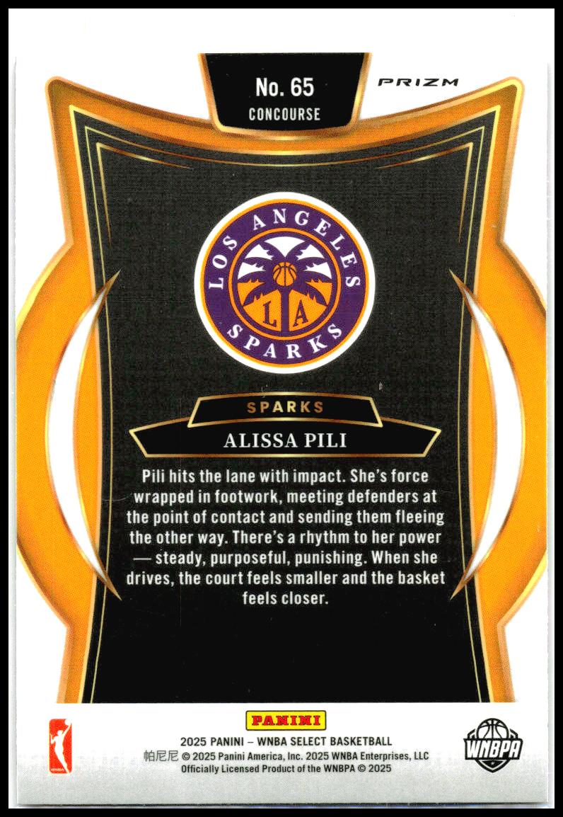 2025 Panini Select WNBA Pink Ice Prizms #65 Alissa Pili Los Angeles Sparks