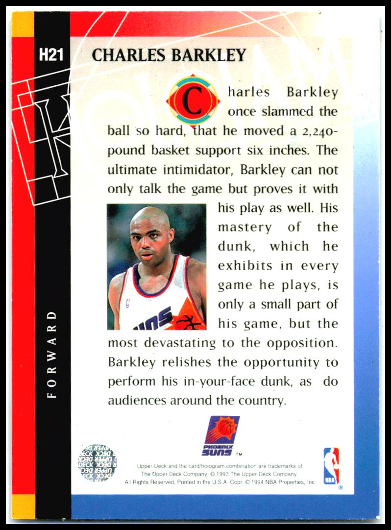 1993-94 Upper Deck Holojams #H21 Charles Barkley Phoenix Suns